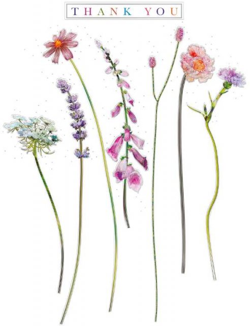 Wild Flowers Thank You Card