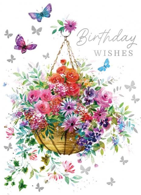 Basket Of Flowers Birthday Card