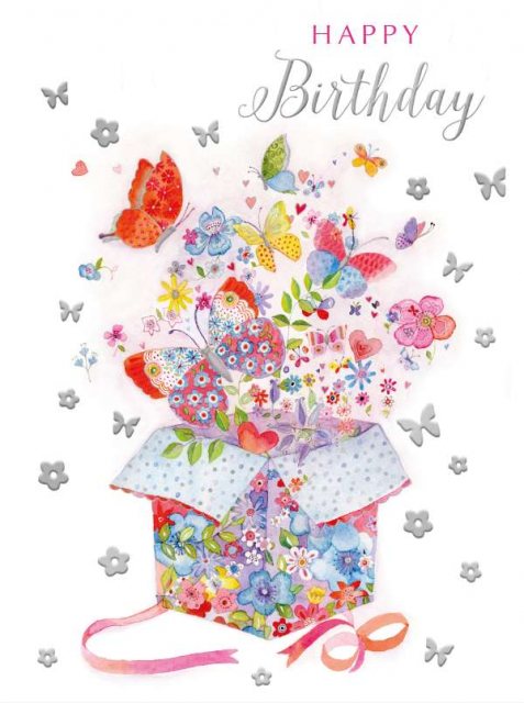 Butterfly Present Birthday Card