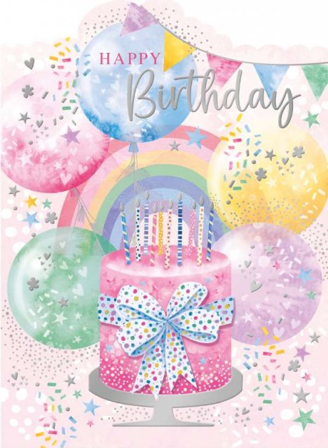 Cake & Balloons Birthday Card