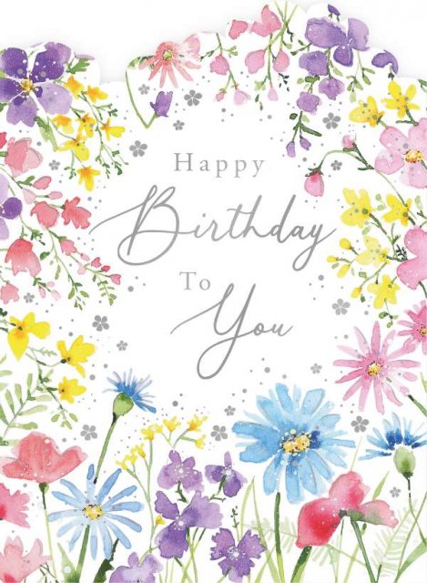 Floral Border Birthday Card