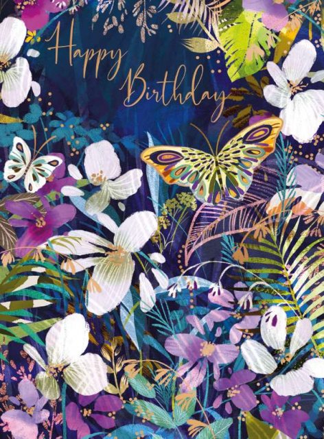 Floral Butterfly Birthday Card