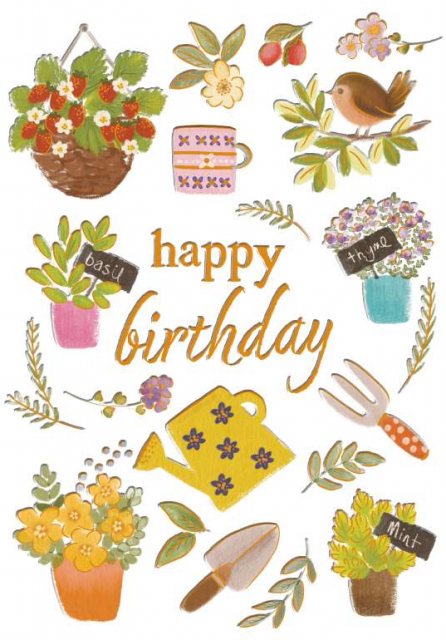 Flowers & Herbs Birthday Card