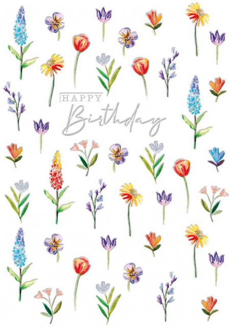 Individual Flowers Birthday Card