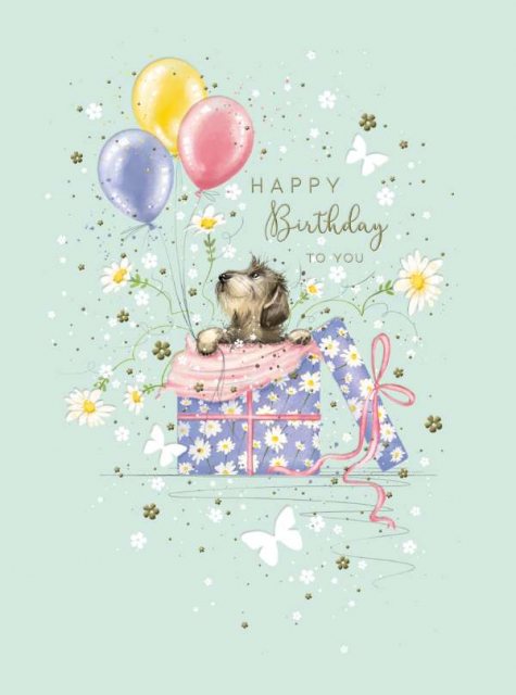 Joli Pup & Balloons Birthday Card