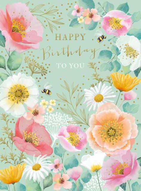 Orange & Pink Floral Card