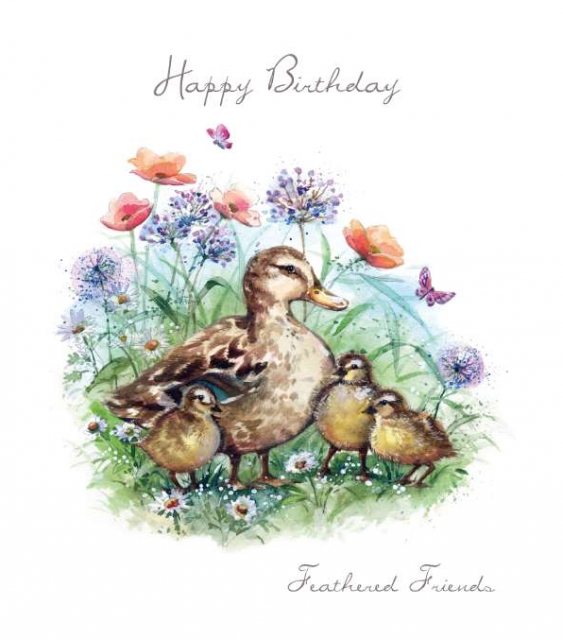 Patches Feathered Friends Happy Birthday Card