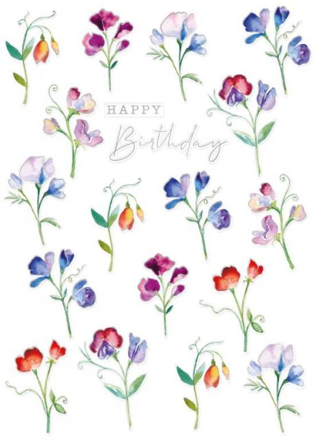 Sweet Peas Birthday Card