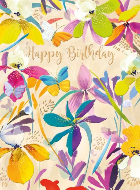 Floral Tropical Colours Birthday Card