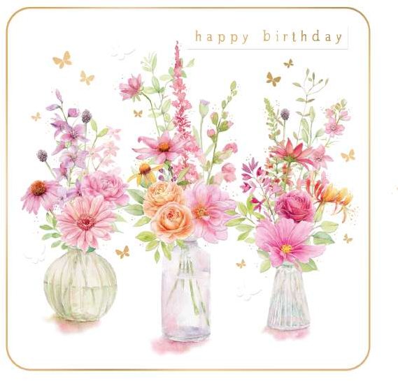 Arabella Three Vases Birthday Card