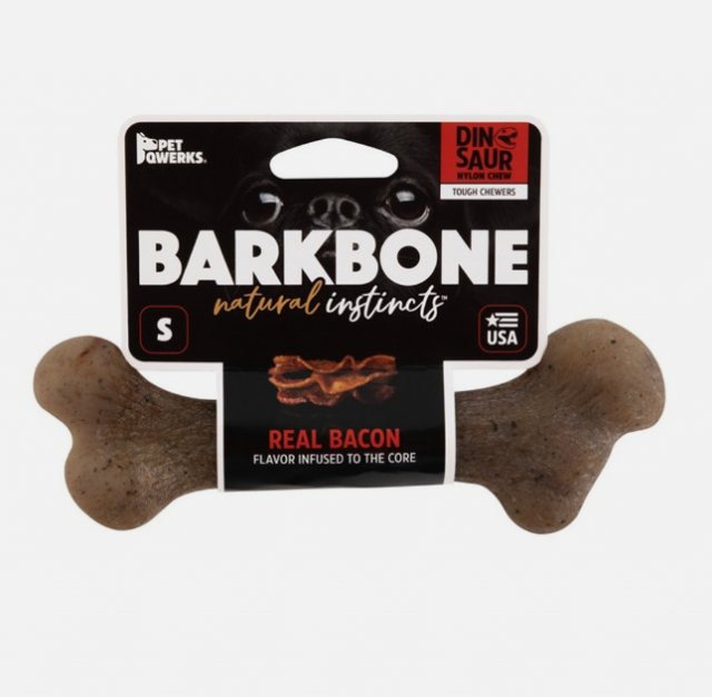 Pet Qwerks Dino Barkbone Bacon Small