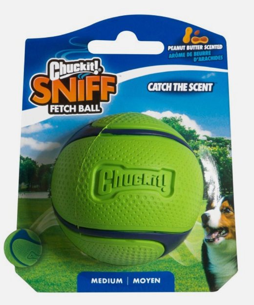 Chuckit! Sniff Fetch Ball Peanut Butter Medium