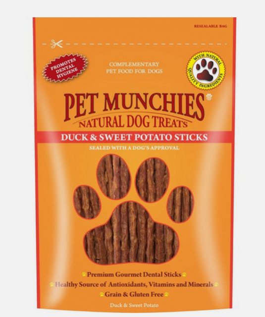 Pet Munchies Duck & Sweet Potato Dental Sticks 90g