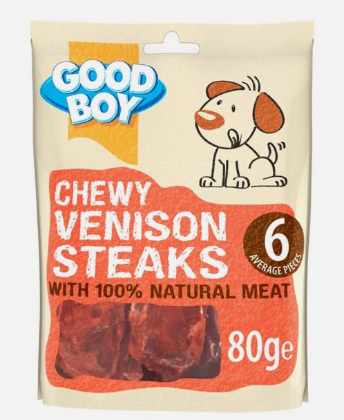 Good Boy Pawsley & Co Chewy Venison Steaks 80g