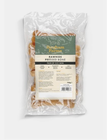 Bingham Farms 14cm Rawhide Pressed Bone 10 Pk