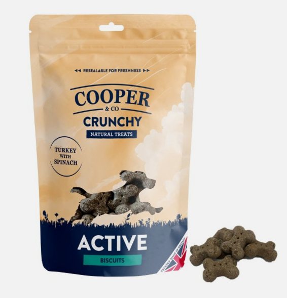 Cooper & Co Crunchy Biscuit Active Turkey with Spinach 135g