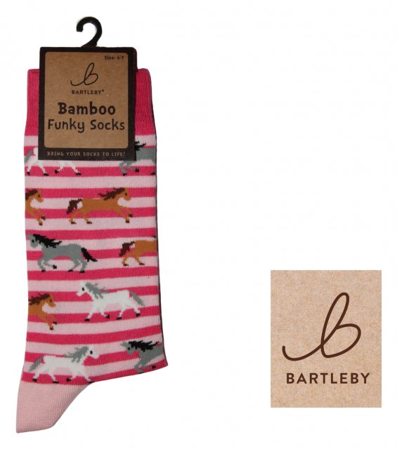 Bartleby Bartleby Ladies Bamboo Sock Galloping Horses