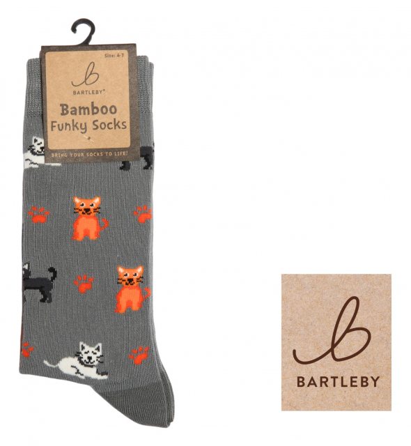 Bartleby Bartleby Ladies Bamboo Sock Crazy Cats