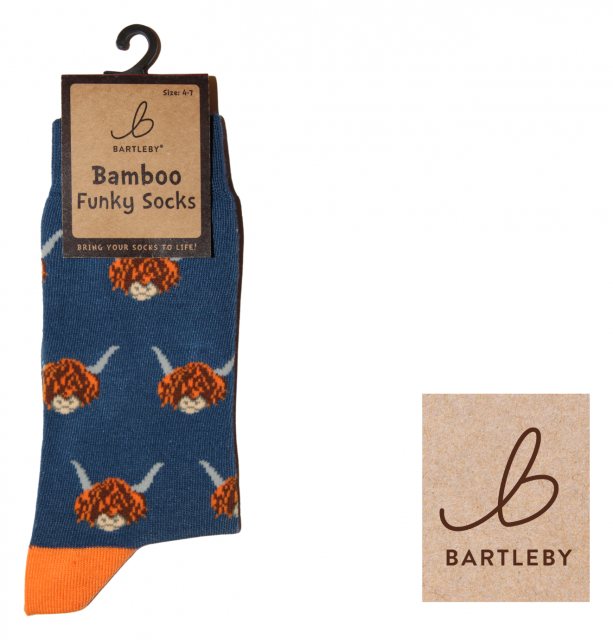 Bartleby Bartleby Ladies Bamboo Sock Highland Cows