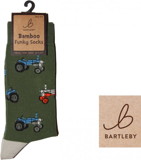 Bartleby Bartleby Mens Bamboo Sock Retro Tractors