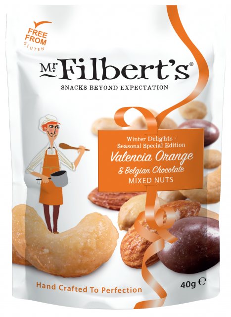 FILBERTS Mr Filbert's Valencia Orange & Belgium Chocolate Nut Mix 40g