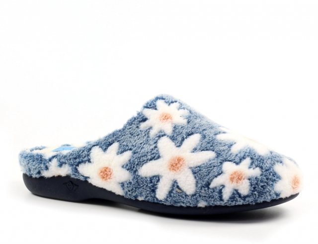 Lunar Lunar Plumeria Floral Slipper Blue