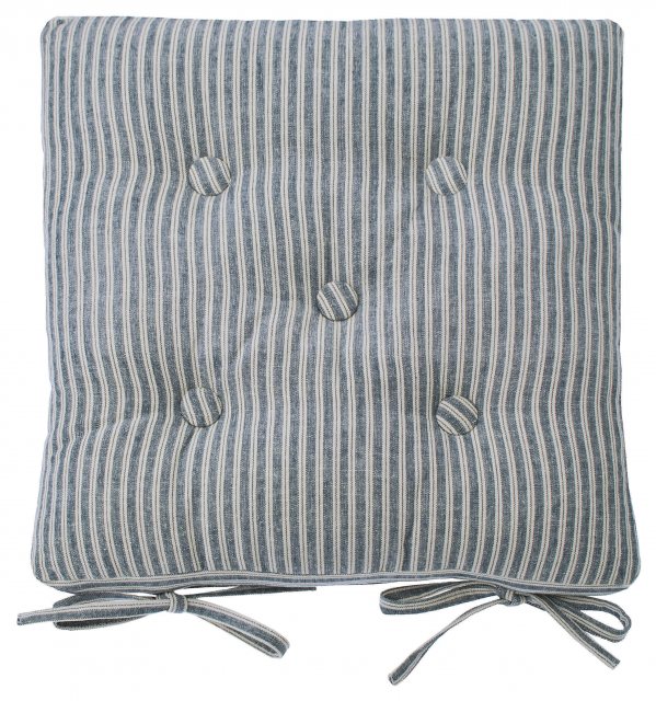 Walton & Co Hampton Striped Seat Pad With Ties