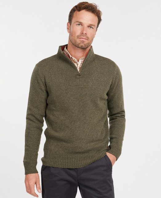 Barbour Barbour Nelson 1/4 Zip Jumper Seaweed