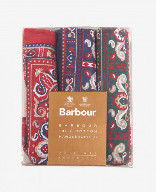 Barbour Barbour Paisley Handkerchief Red/Green/Navy 3 Pack