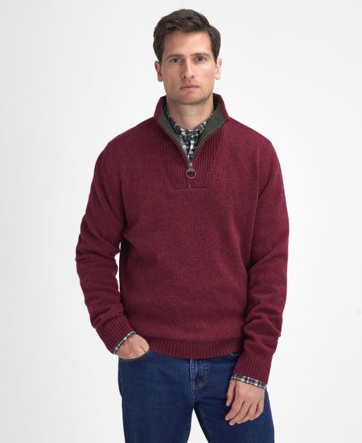 Barbour Barbour Nelson 1/4 Zip Jumper Port