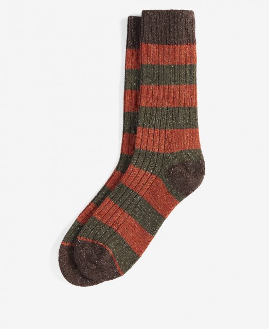 Barbour Barbour Houghton Sock Burnt Orange Stripe