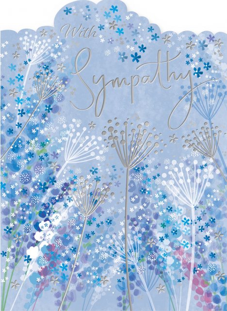 Blue Floral With Sympathy Card