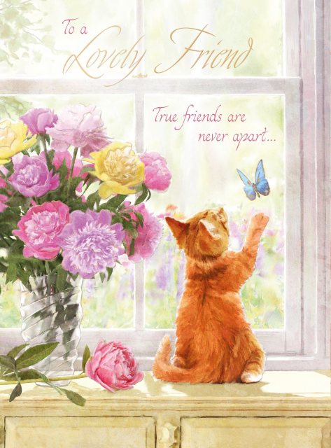 Kitten & Butterfly Lovely Friend Card