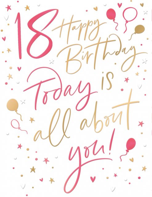 Just Saying All About You 18th Birthday Card