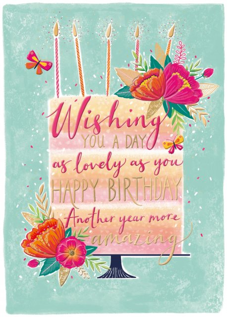 Tropicool Cake & Flowers Birthday Card