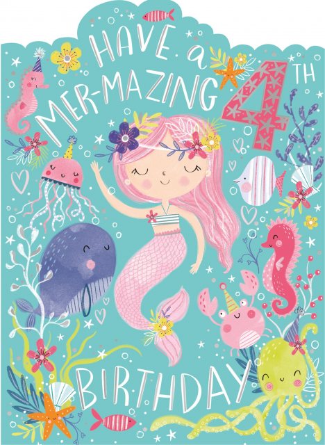 Mer-Mazing 4th Birthday Card