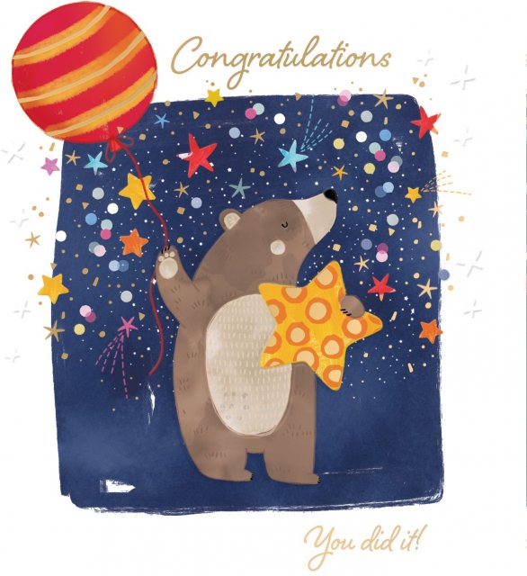 Bear & Balloon Congratulations Card