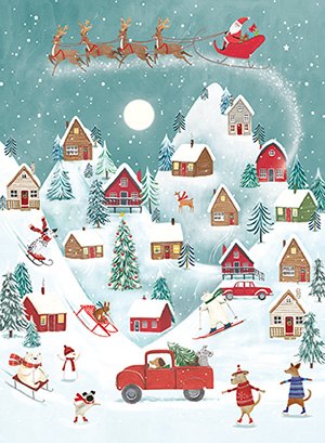 Christmas Card Snowy Village