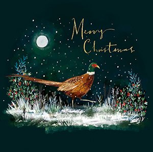 Christmas Card Snowy Pheasants