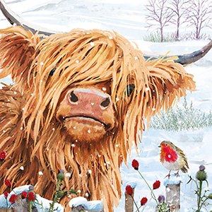 Christmas Card Highland Cow