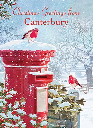 Christmas Card Robin On Postbox