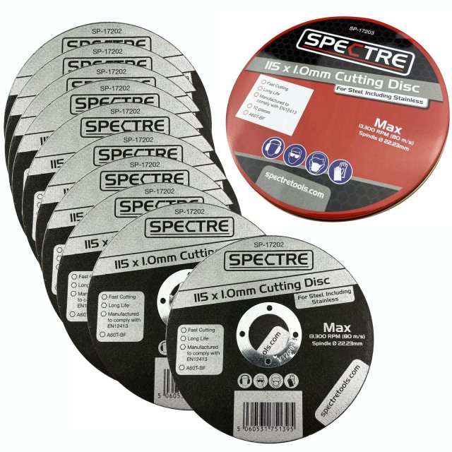 SPECTRE Spectre Cutting Disc 115mm x 1.0mm 10 Pack