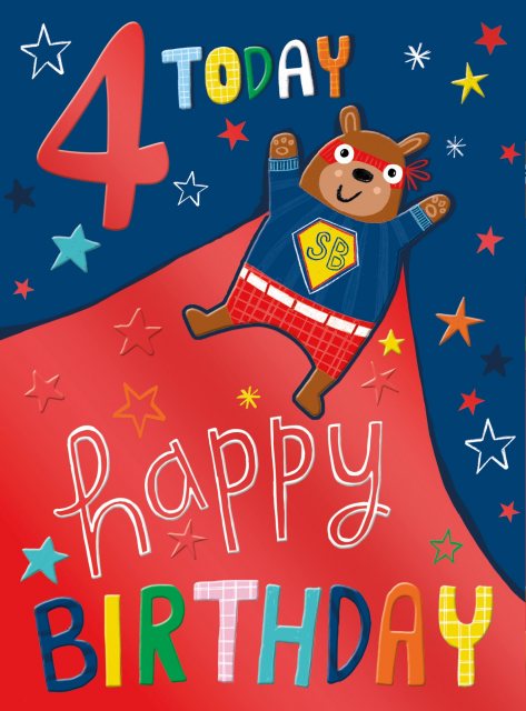 Super Bear 4 Today Birthday Card