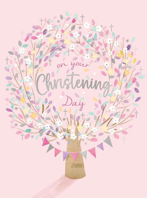 Pink Christening Day Card