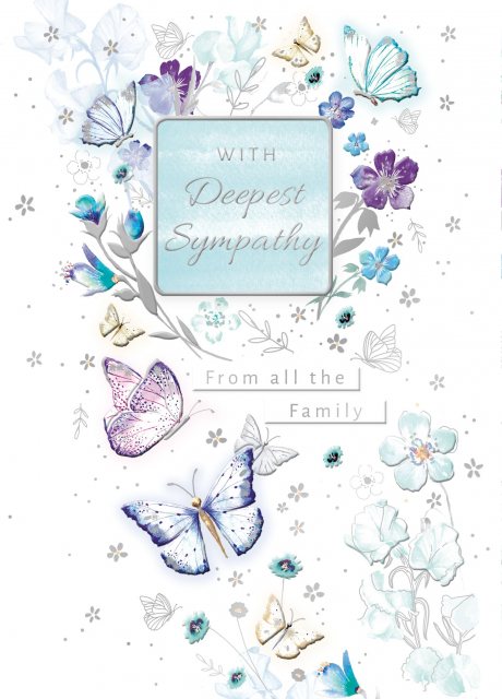 From All The Family Butterflies Deepest Sympathy Card