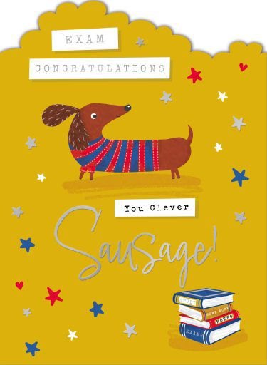 Clever Sausage Exam Congratulations Card