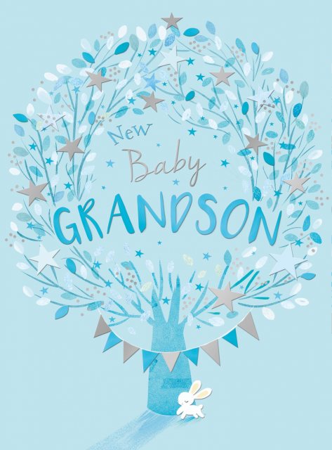 Blue Tree Baby Grandson Card