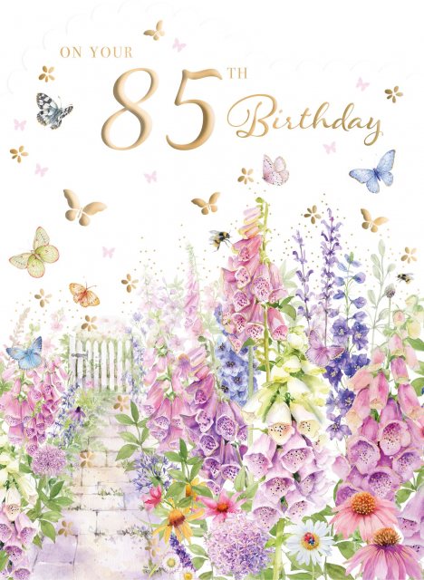 Floral 85th Birthday Card