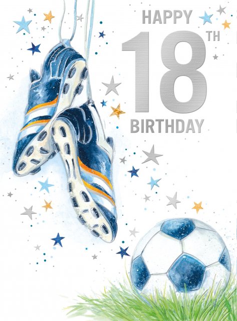 Football Boots & Balls 18th Birthday Card