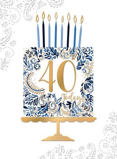 Cake & Candles 40th Birthday Card